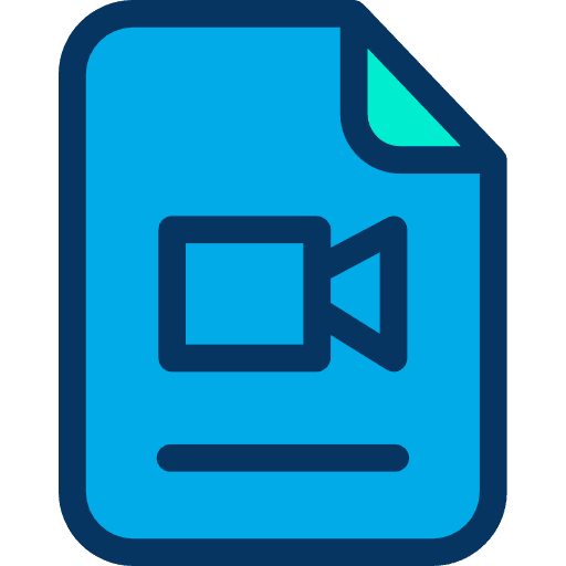 Video file interface files and folders archive icon