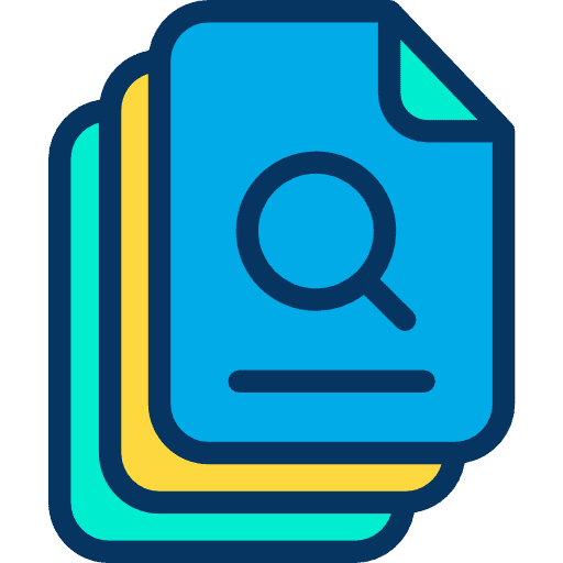 File archive assess magnifying glass icon
