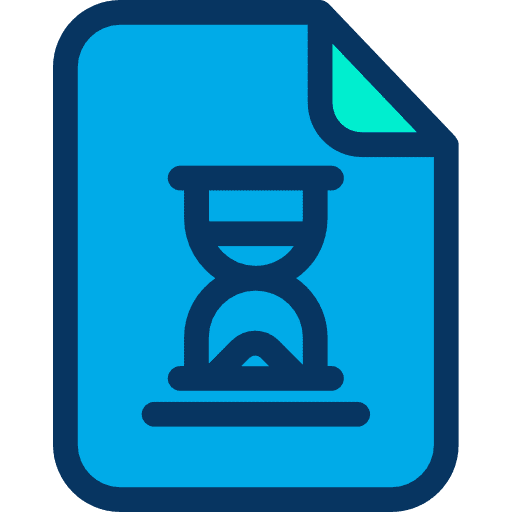 File hourglass schedule document icon