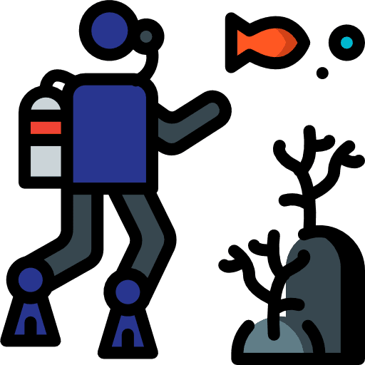Diver sports and competition scuba diving people icon
