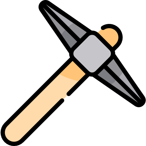 Pick tool miner construction and tools icon