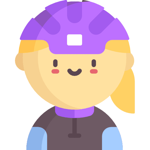 Cyclist profile player bike icon