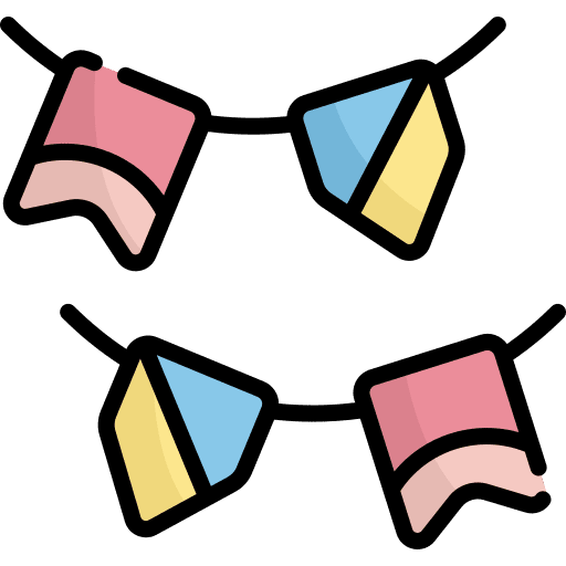 Garland birthday and party ornaments party icon