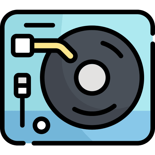 Turntable player music record player icon