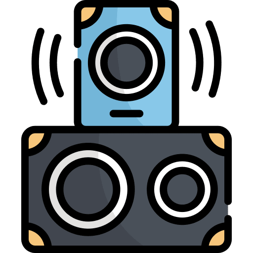 Speaker technology audio sound box icon