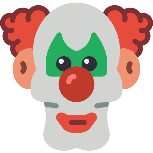 Clown circus halloween costume icon