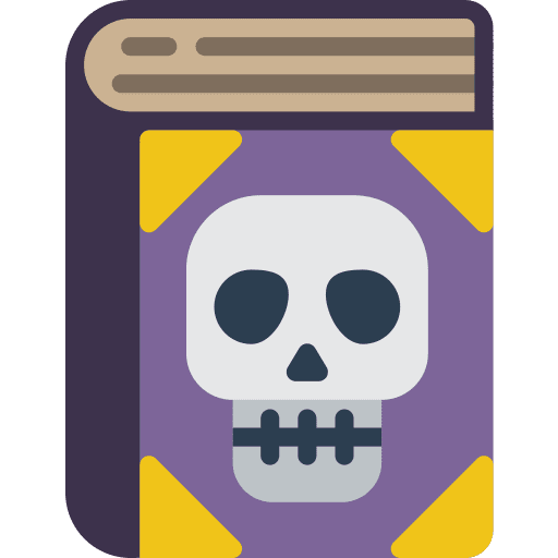 Spellbook terror skull horror icon