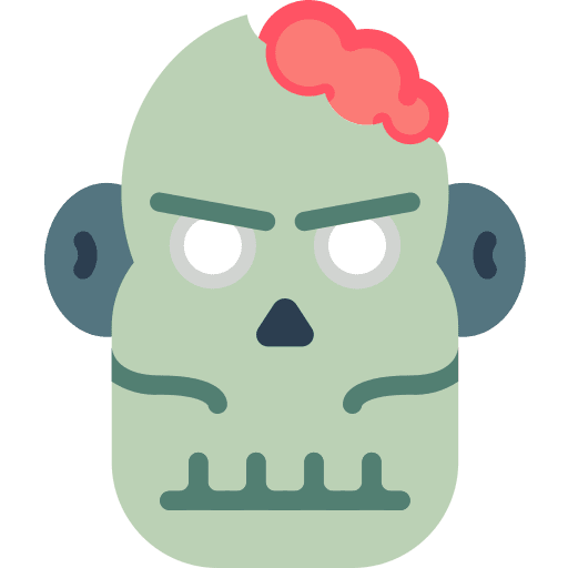 Zombie terror halloween head icon