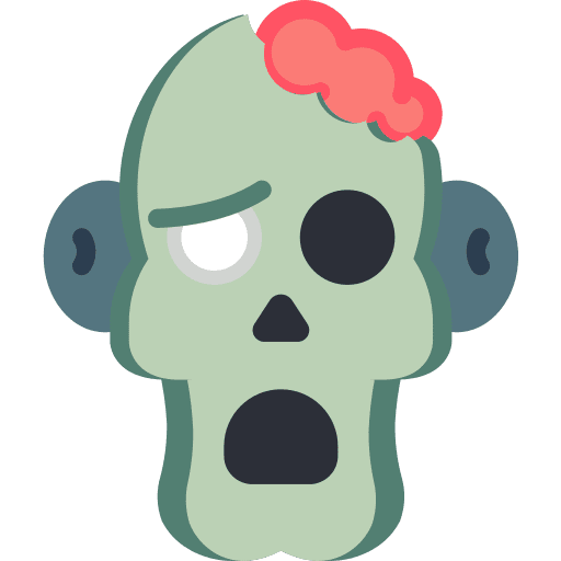 Zombie terror scary halloween icon