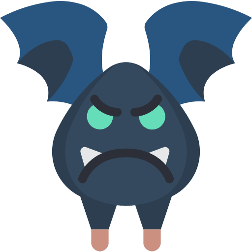 Bat scary horror fear icon
