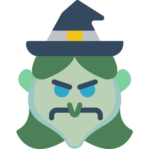 Witch terror horror spooky icon