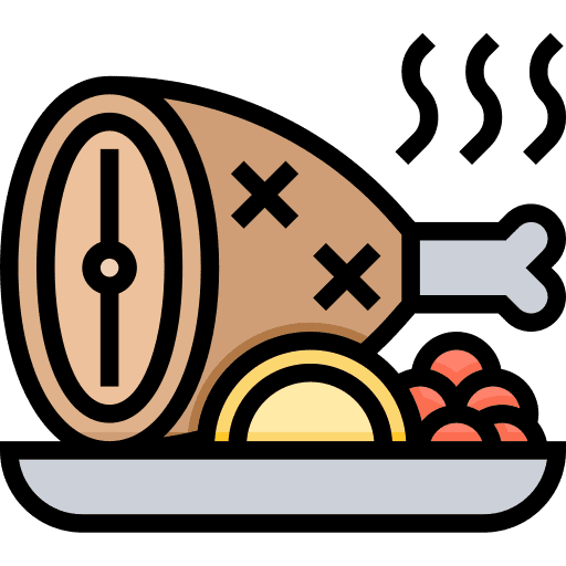 Steak dish food plate icon
