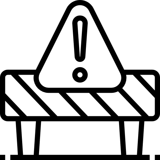 Caution signaling construction and tools barrier icon