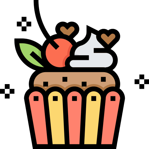 Cupcake cherry baked food and restaurant icon