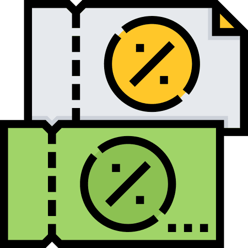 Discount ticket shopping store commerce and shopping icon