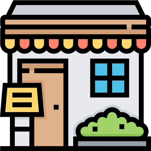 Restaurant commerce and shopping architecture and city shop icon
