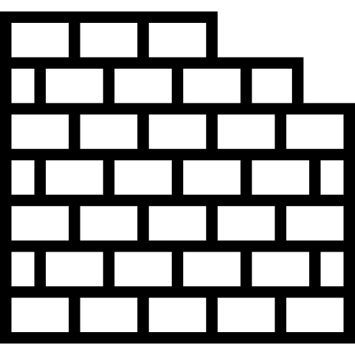 Brick wall improvement construction and tools construction icon