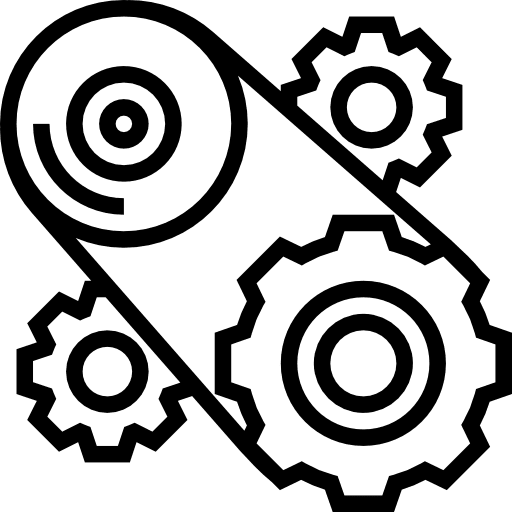 Cogwheels operation mechanism cogwheel icon