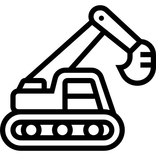 Excavator excavator bulldozer construction icon