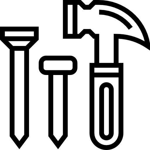 Hammer building trade hammer nail icon