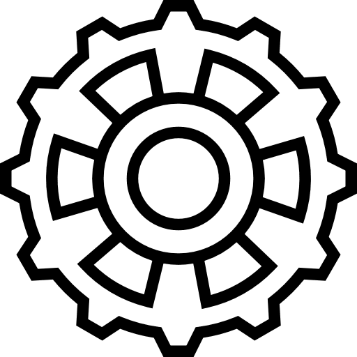 Cogwheel gear construction and tools machine icon