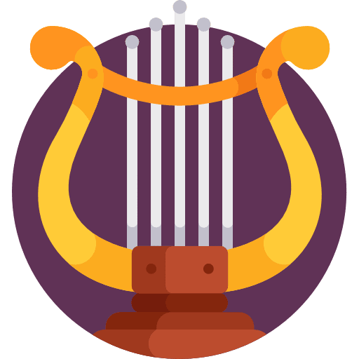 Lyre music and multimedia lyre entertainment icon