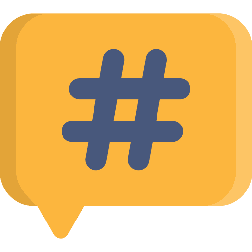 Hashtag shapes and symbols word social icon