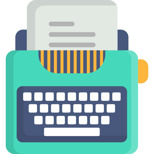 Typewriter page sheet writing tool icon