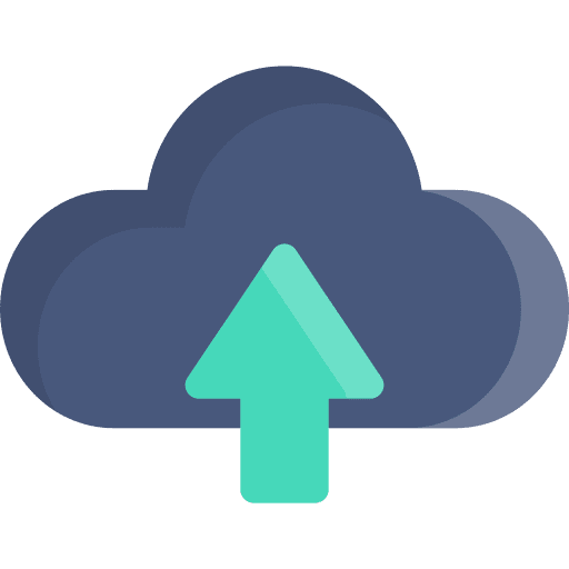 Cloud computing ui interface upload icon