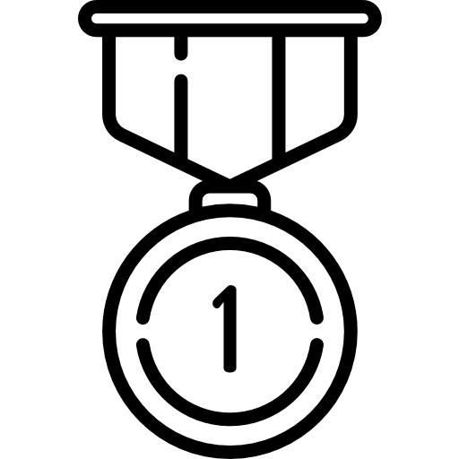 Gold medal prize sports first icon