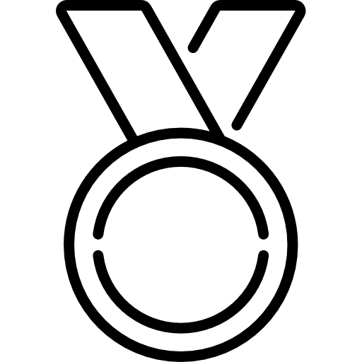 Medal quality winner certification icon