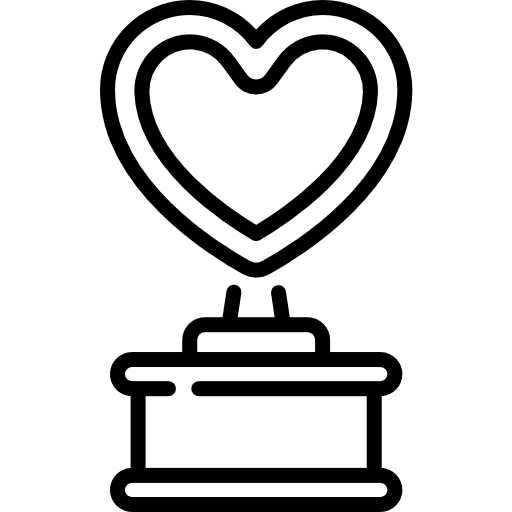 Trophy love heart sports and competition icon