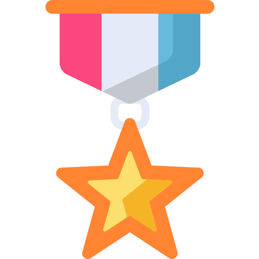 Medal certificate quality award icon