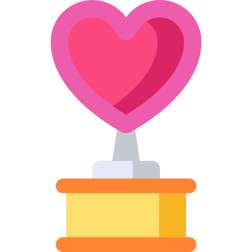 Trophy marketing award heart icon
