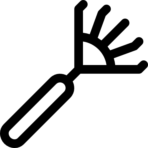 Pitchfork garden rake leaves icon