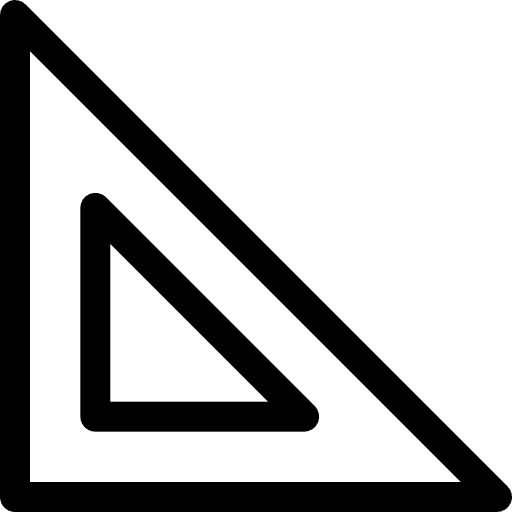 Ruler rulers measuring set square icon