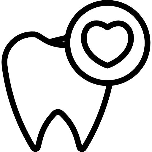 Tooth healthcare and medical love and romance dentist icon