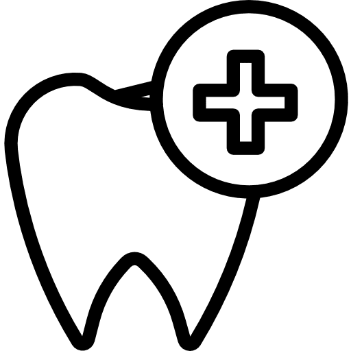 Dental care medical tooth plus icon