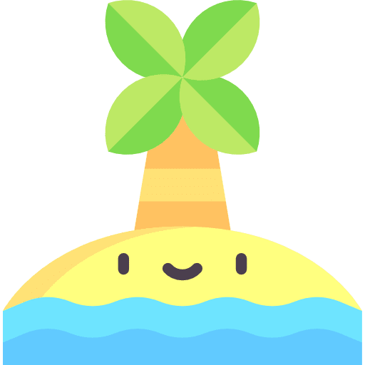 Beach sea sand palm tree icon