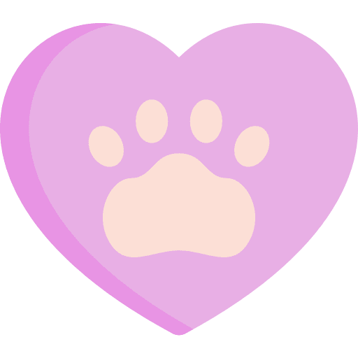 Paw print animals shapes and symbols heart icon