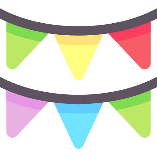 Pennants birthday and party decorative ornaments icon
