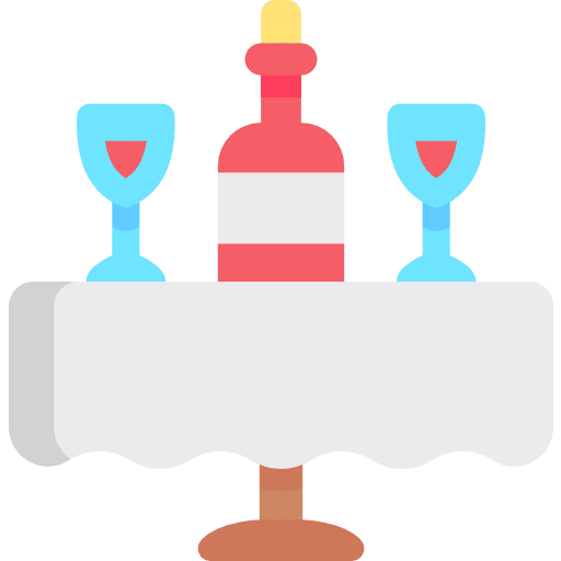 Romantic dinner love and romance romantic dinner cups icon