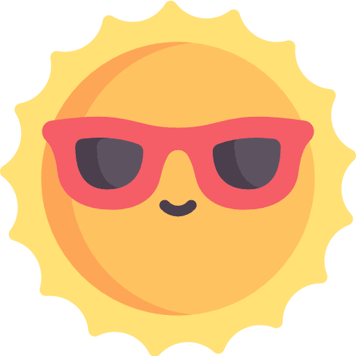 Sun summer sunglasses warm icon