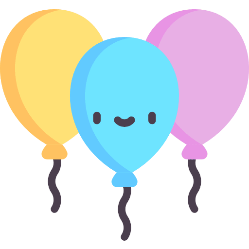 Balloons new year smiley celebration icon