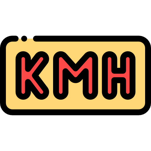 Kmh speedometer transportation kilometers per hour icon