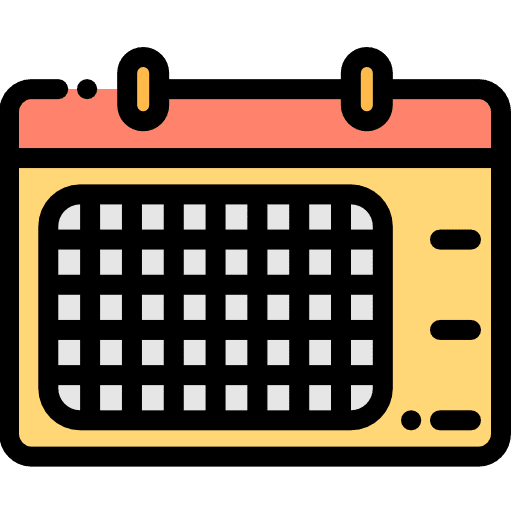 Calendar time and date interface calendar icon