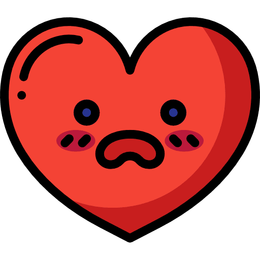 Heart romantic scared smileys icon