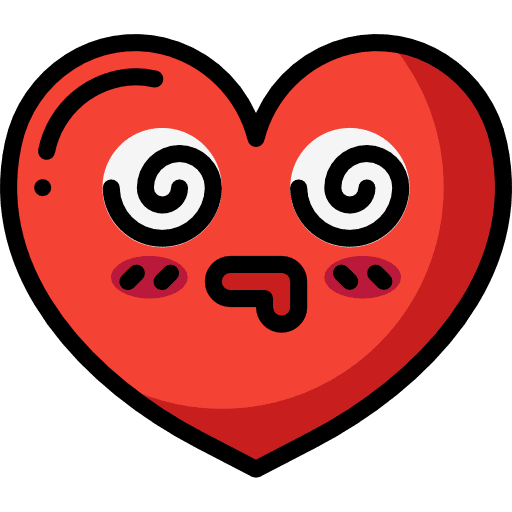 Heart smileys dizzy romance icon