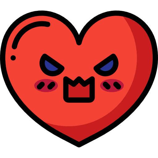 Heart smileys shouting romance icon