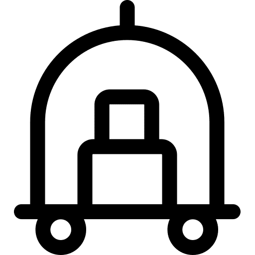 Hotel stroller stroller briefcase suitcase icon